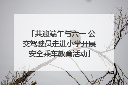 共迎端午与六一 公交驾驶员走进小学开展安全乘车教育活动
