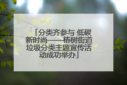 分类齐参与 低碳新时尚——椿树街道垃圾分类主题宣传活动成功举办