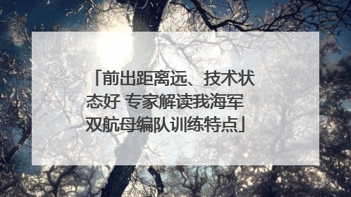 前出距离远、技术状态好 专家解读我海军双航母编队训练特点