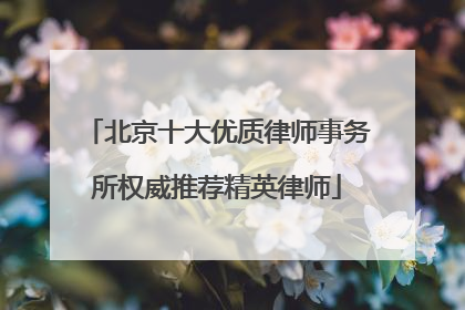 北京十大优质律师事务所权威推荐精英律师