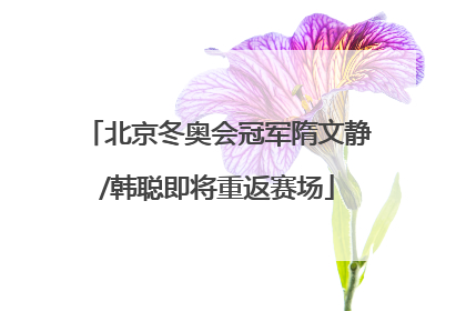 北京冬奥会冠军隋文静/韩聪即将重返赛场