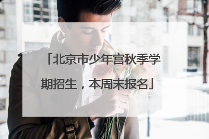 北京市少年宫秋季学期招生，本周末报名