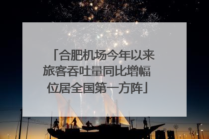 合肥机场今年以来旅客吞吐量同比增幅位居全国第一方阵