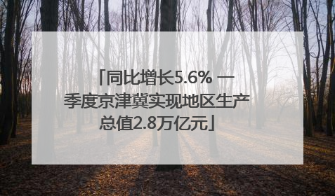 同比增长5.6% 一季度京津冀实现地区生产总值2.8万亿元