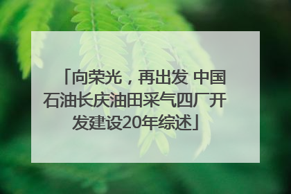 向荣光，再出发 中国石油长庆油田采气四厂开发建设20年综述