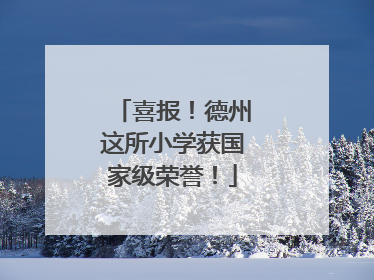 喜报！德州这所小学获国家级荣誉！