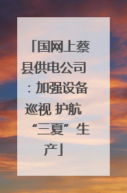 国网上蔡县供电公司：加强设备巡视 护航“三夏”生产