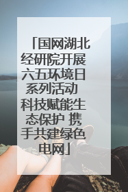 国网湖北经研院开展六五环境日系列活动 科技赋能生态保护 携手共建绿色电网
