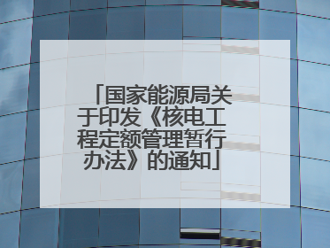 国家能源局关于印发《核电工程定额管理暂行办法》的通知