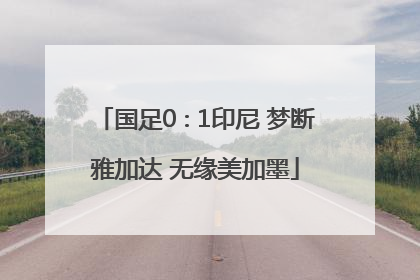 国足0∶1印尼 梦断雅加达 无缘美加墨