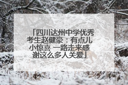 四川达州中学优秀考生赵健豪：有点儿小惊喜 一路走来感谢这么多人关爱