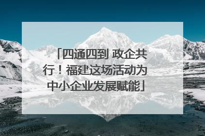 四通四到 政企共行！福建这场活动为中小企业发展赋能