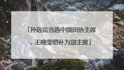 孙远富当选中国田协主席，王晓莹增补为副主席