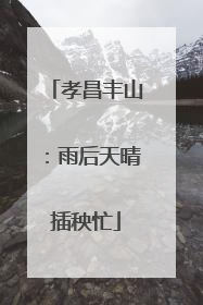 孝昌丰山：雨后天晴插秧忙