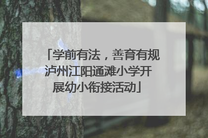 学前有法，善育有规 泸州江阳通滩小学开展幼小衔接活动