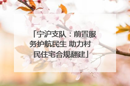 宁沪支队：前置服务护航民生 助力村民住宅合规翻建
