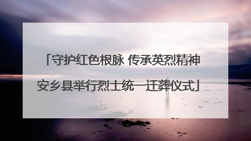 守护红色根脉 传承英烈精神 安乡县举行烈士统一迁葬仪式