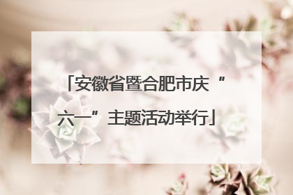 安徽省暨合肥市庆“六一”主题活动举行