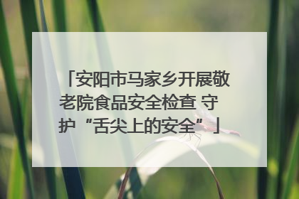 安阳市马家乡开展敬老院食品安全检查 守护“舌尖上的安全”