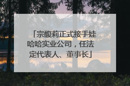 宗馥莉正式接手娃哈哈实业公司，任法定代表人、董事长