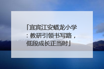 宜宾江安蟠龙小学：教研引领书写路，低段成长正当时