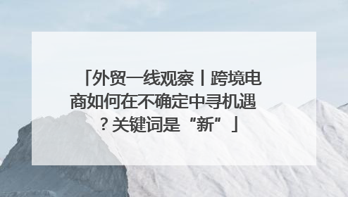 外贸一线观察丨跨境电商如何在不确定中寻机遇？关键词是“新”