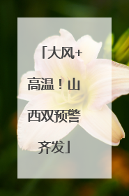 大风+高温！山西双预警齐发