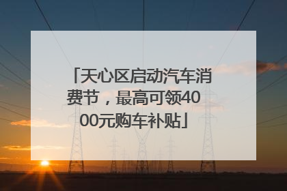 天心区启动汽车消费节，最高可领4000元购车补贴
