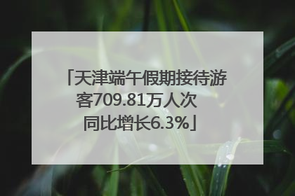 天津端午假期接待游客709.81万人次 同比增长6.3%
