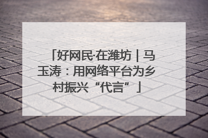 好网民·在潍坊｜马玉涛：用网络平台为乡村振兴“代言”