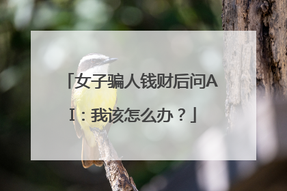 女子骗人钱财后问AI：我该怎么办？