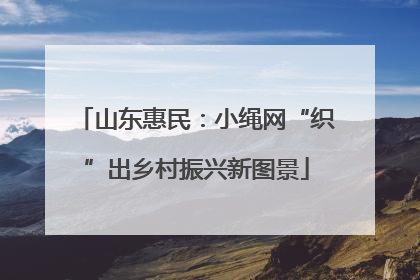 山东惠民：小绳网“织”出乡村振兴新图景