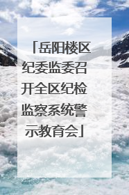 岳阳楼区纪委监委召开全区纪检监察系统警示教育会