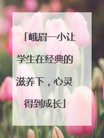 峨眉一小让学生在经典的滋养下，心灵得到成长