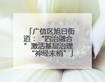 广信区旭日街道：“四治融合”激活基层治理“神经末梢”