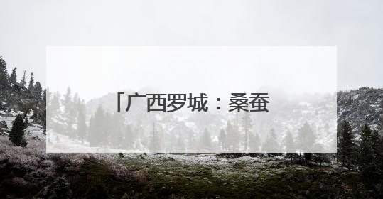 广西罗城：桑蚕丰收 助农增收