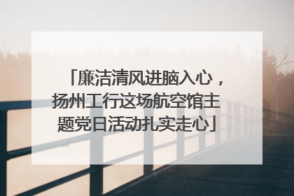 廉洁清风进脑入心，扬州工行这场航空馆主题党日活动扎实走心