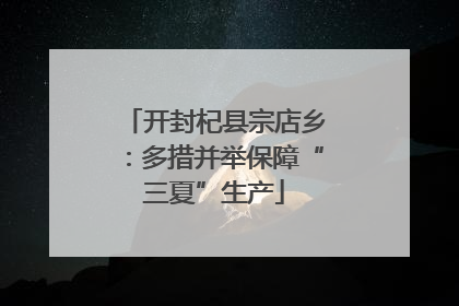 开封杞县宗店乡：多措并举保障“三夏”生产