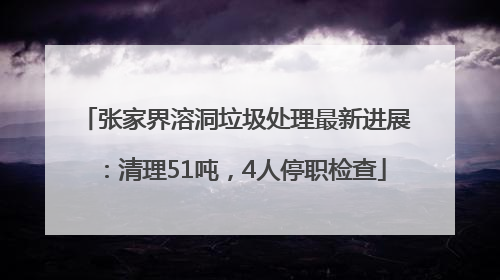 张家界溶洞垃圾处理最新进展：清理51吨，4人停职检查