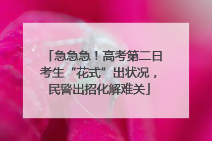 急急急！高考第二日考生“花式”出状况，民警出招化解难关
