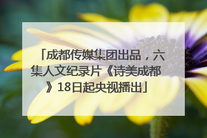 成都传媒集团出品，六集人文纪录片《诗美成都》18日起央视播出