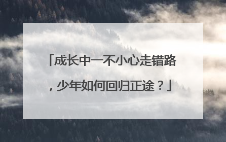 成长中一不小心走错路，少年如何回归正途？