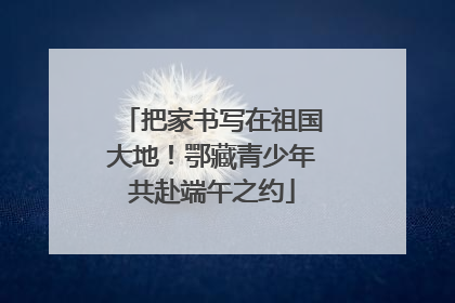 把家书写在祖国大地！鄂藏青少年共赴端午之约