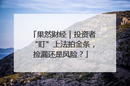 果然财经｜投资者“盯”上法拍金条，捡漏还是风险？
