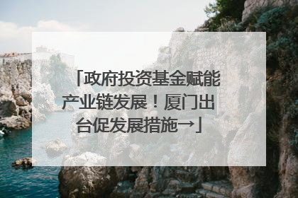 政府投资基金赋能产业链发展！厦门出台促发展措施→