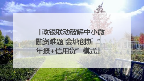 政银联动破解中小微融资难题 金塘创新“年报+信用贷”模式