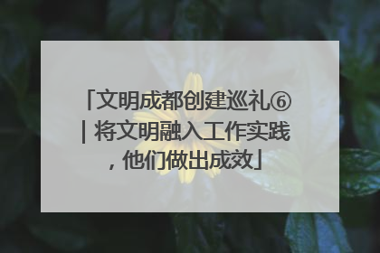 文明成都创建巡礼⑥｜将文明融入工作实践，他们做出成效
