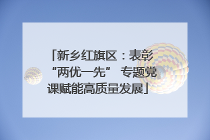 新乡红旗区：表彰 “两优一先” 专题党课赋能高质量发展