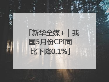 新华全媒+｜我国5月份CPI同比下降0.1%