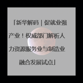 新华解码｜促就业强产业！权威部门解析人力资源服务业与制造业融合发展试点